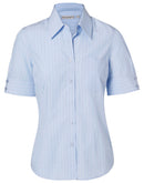 Benchmark Ladies Pin Stripe Short Sleeve Shirt - M8224