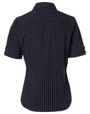 Benchmark Ladies Pin Stripe Short Sleeve Shirt - M8224