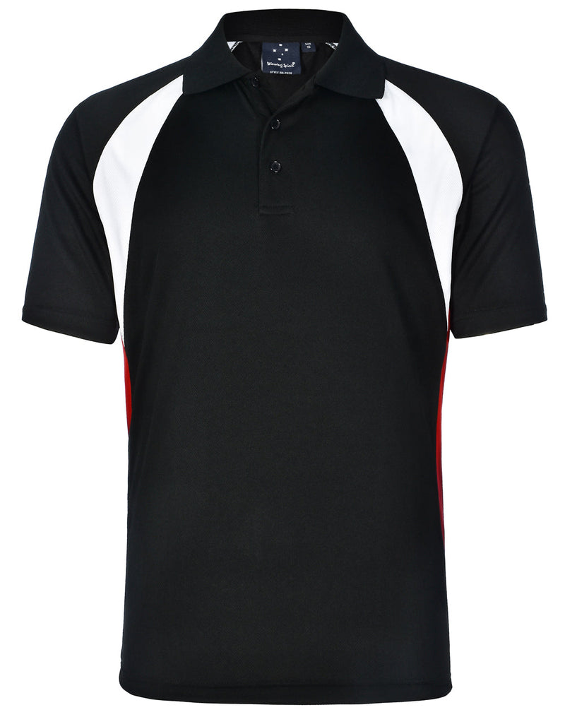 Winning Spirit Men's CoolDry Tricolour Contrast Short Sleeve Polo - PS28