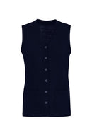 Biz Care Womens Button Front Knit Vest - CK961LV