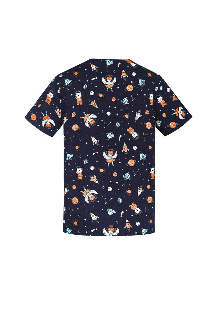 Biz Care Mens Space Party Scrub Top - CST148MS