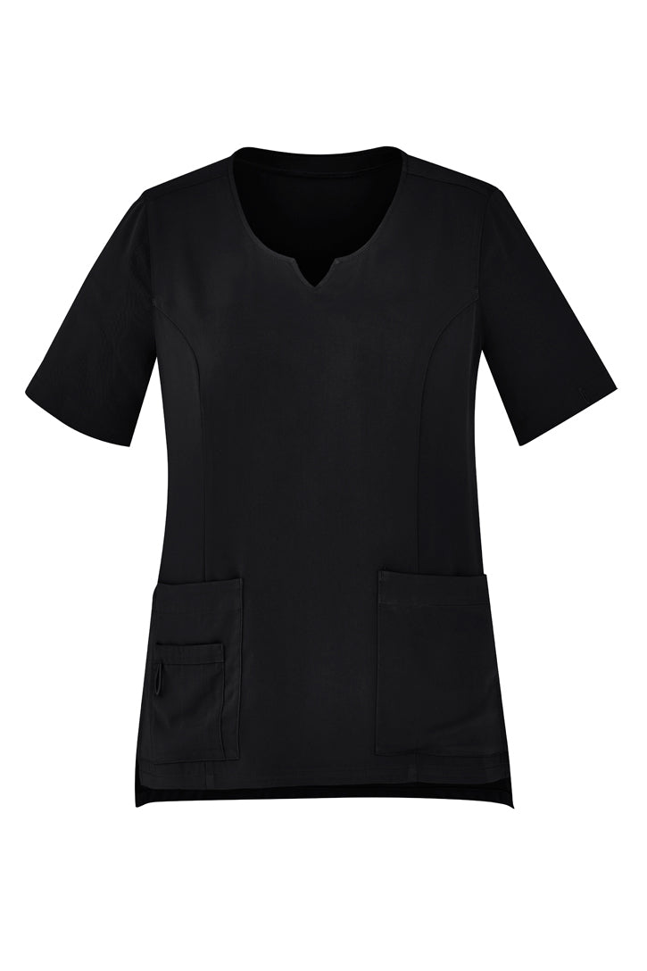 Biz Care Womens Avery Tailored Fit Round Neck Scrub Top - CST942LS