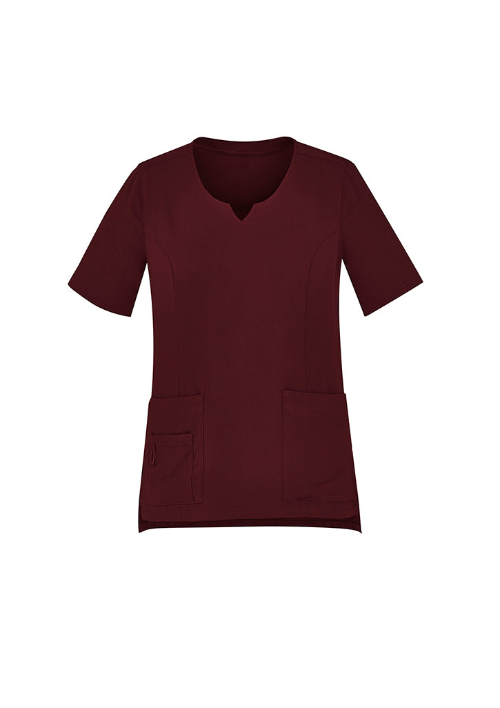 Biz Care Womens Avery Tailored Fit Round Neck Scrub Top - CST942LS
