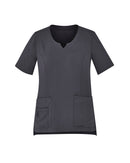 Biz Care Womens Avery Tailored Fit Round Neck Scrub Top - CST942LS