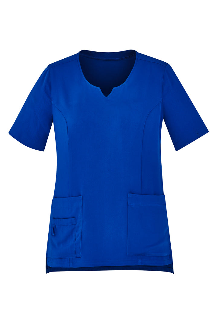 Biz Care Womens Avery Tailored Fit Round Neck Scrub Top - CST942LS