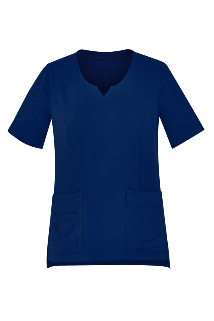 Biz Care Womens Avery Tailored Fit Round Neck Scrub Top - CST942LS