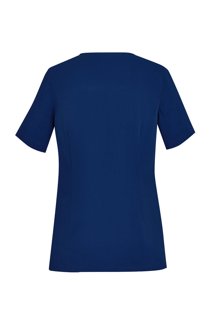 Biz Care Womens Avery Tailored Fit Round Neck Scrub Top - CST942LS