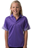 Be Seen Kids Polo Shirt With Striped Collar -BSP16K