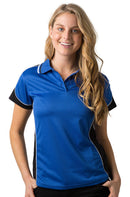 Be Seen Ladies Polo Shirt With Striped Collar - BSP15L