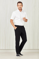 Biz Care Mens Comfort Waist Flat Front Pant - CL958ML