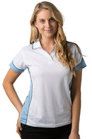 Be Seen Ladies Polo Shirt With Striped Collar - BSP15L